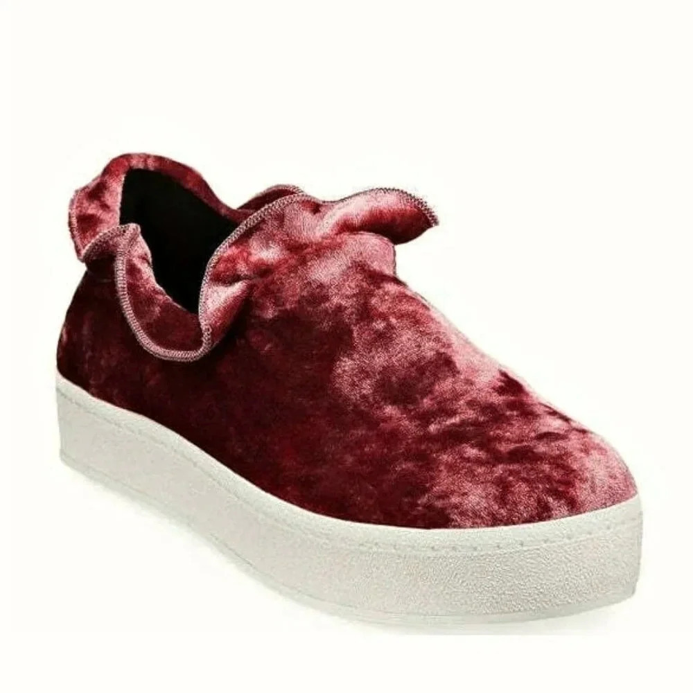 Opening Ceremony Women's Didi Velvet Ruffle Slip-On Sneaker Size 37 (MSRP $225)